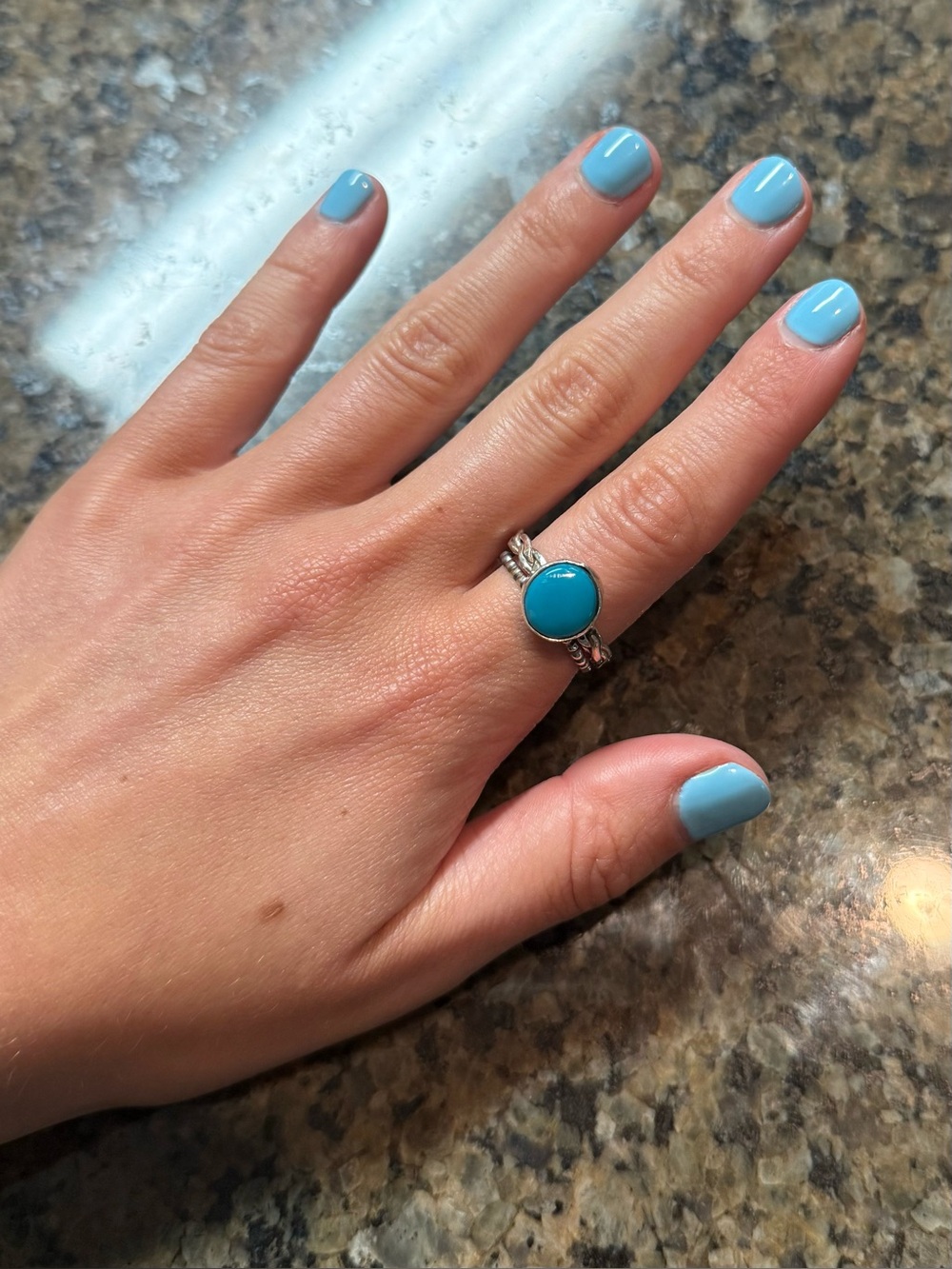Set of 2 Sterling silver & turquoise rings